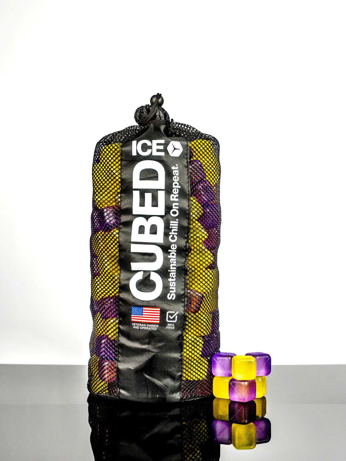 Reusable Ice Cubes Purple & Yellow