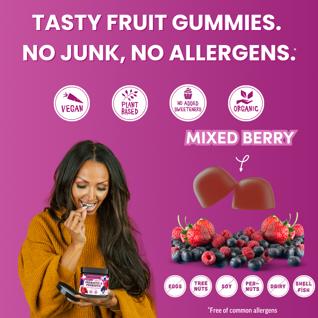 Family Gut Support Bundle – Kids + Adult Pre & Probiotic Gummies – Mixed Berry