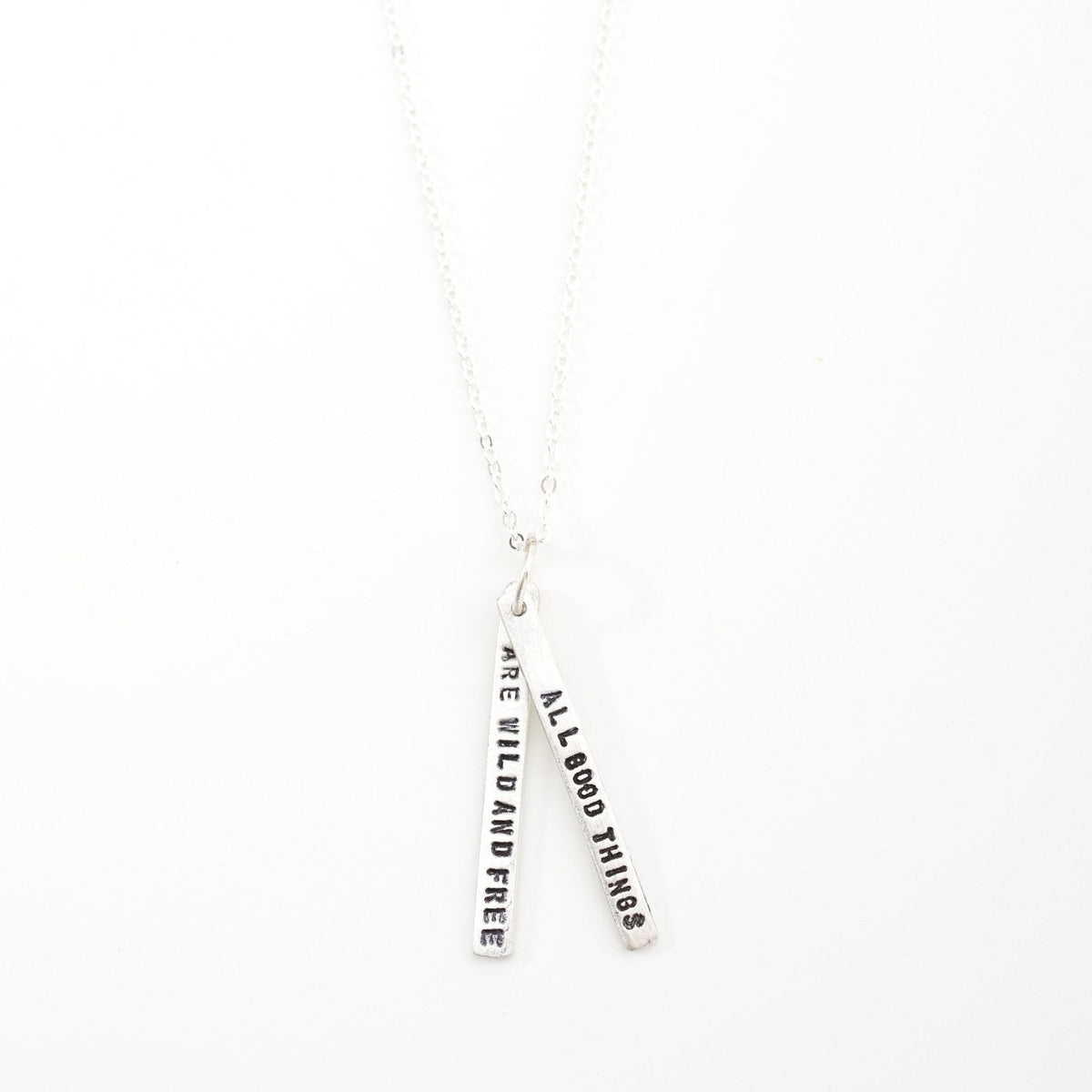 All good things are wild and free - Henry David Thoreau Quote Necklace