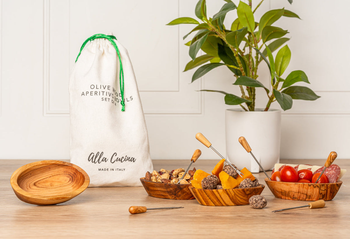Italian Olivewood Appetizer & Serving Set
