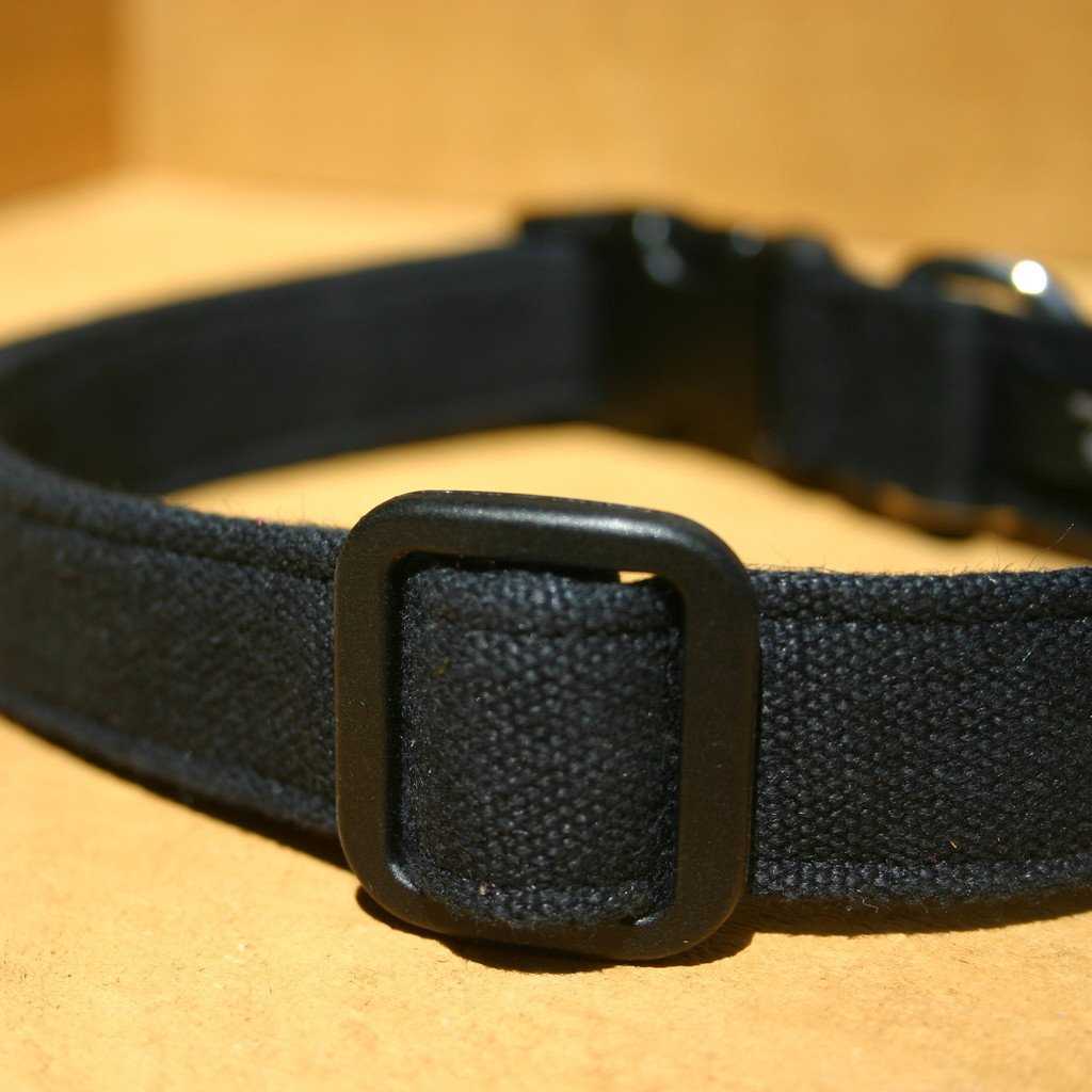 Hemp Dog Collar Basic Canvas Black