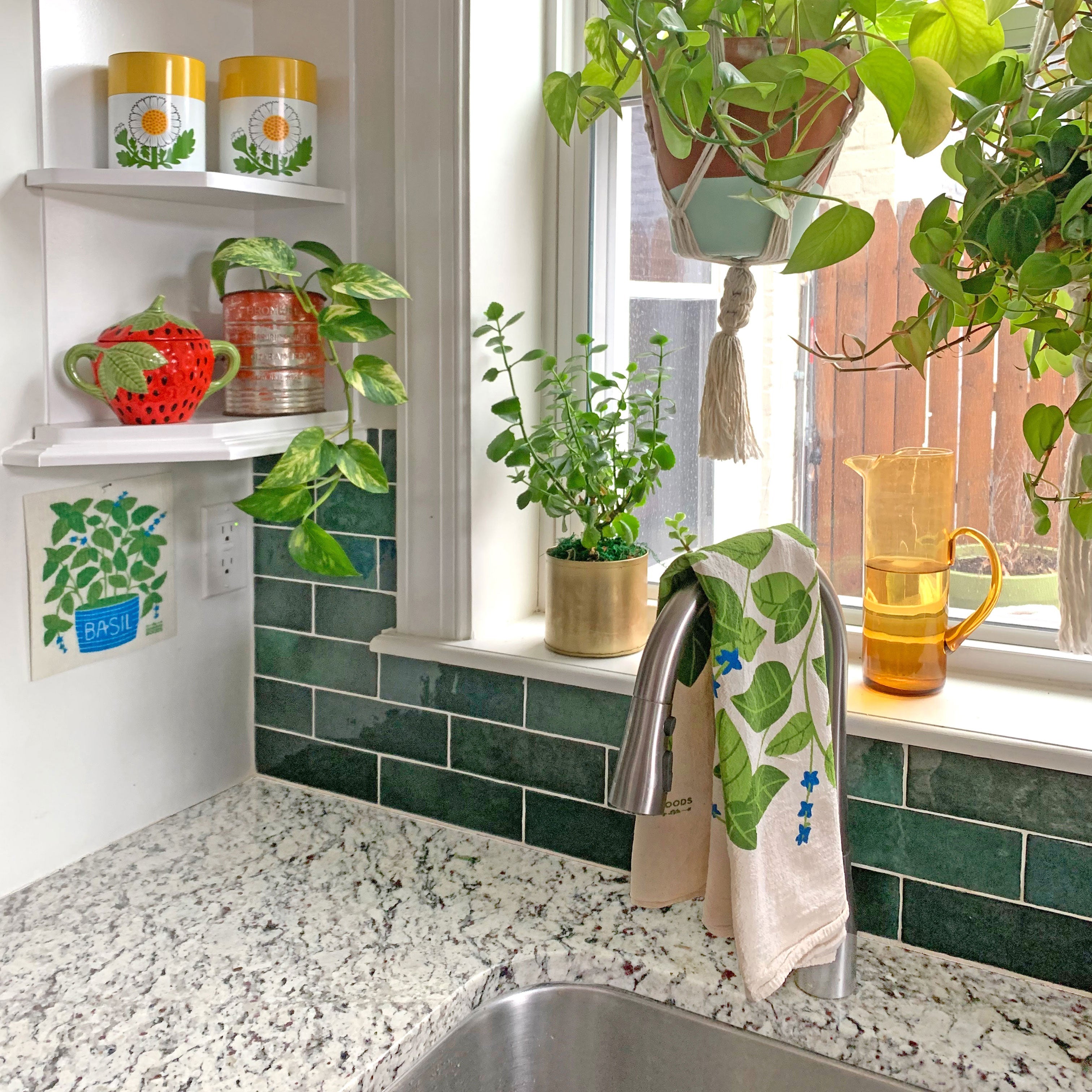 Basil Organic Cotton Dish Towel