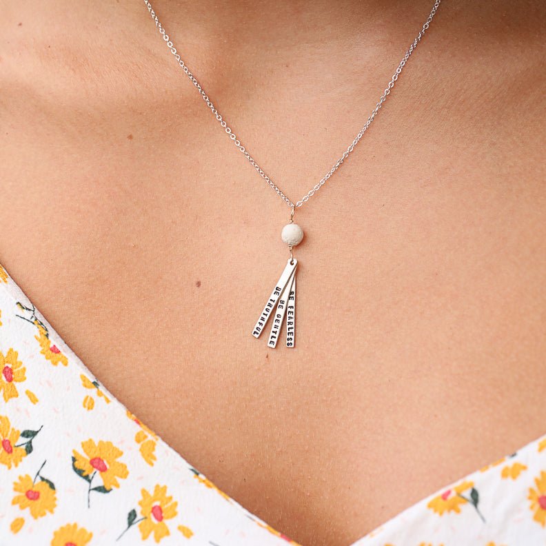 Be Truthful, Be Gentle, Be Fearless -Gandhi Quote Necklace