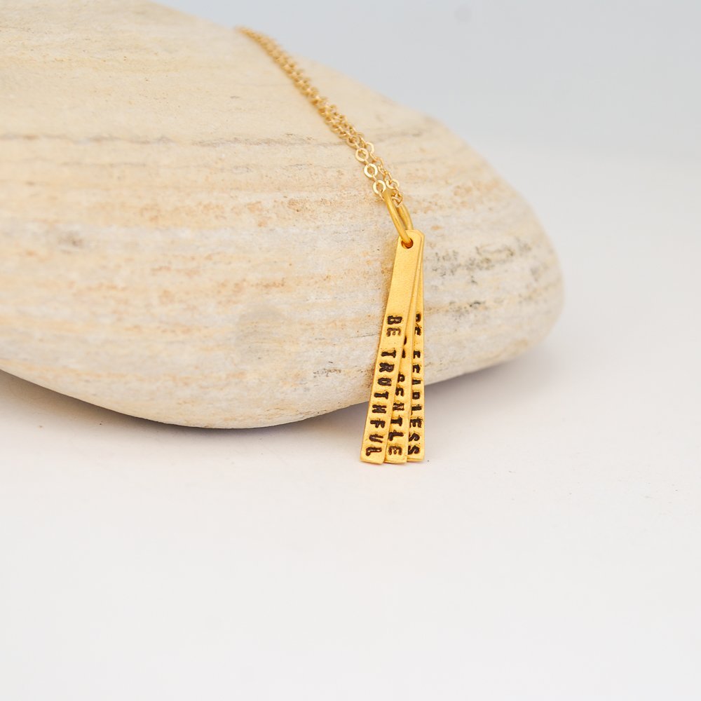 Be Truthful, Be Gentle, Be Fearless -Gandhi Quote Necklace