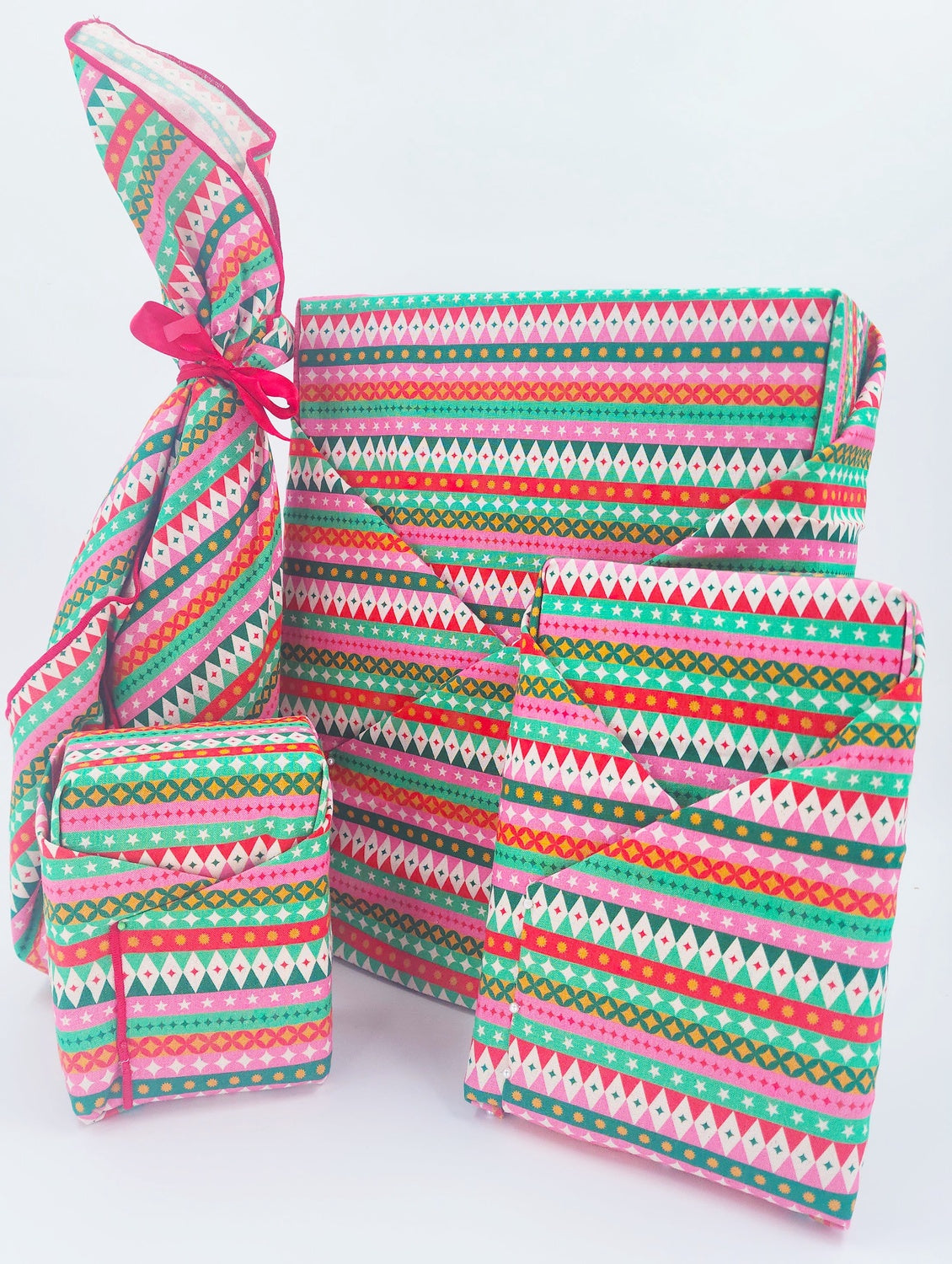 Feliz Navidad Fiesta Furoshiki Gift Wraps  - Set of 4
