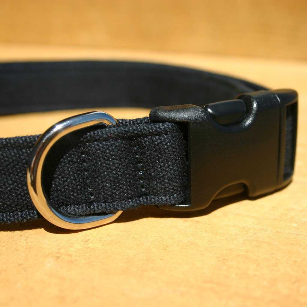 Hemp Dog Collar Basic Canvas Black