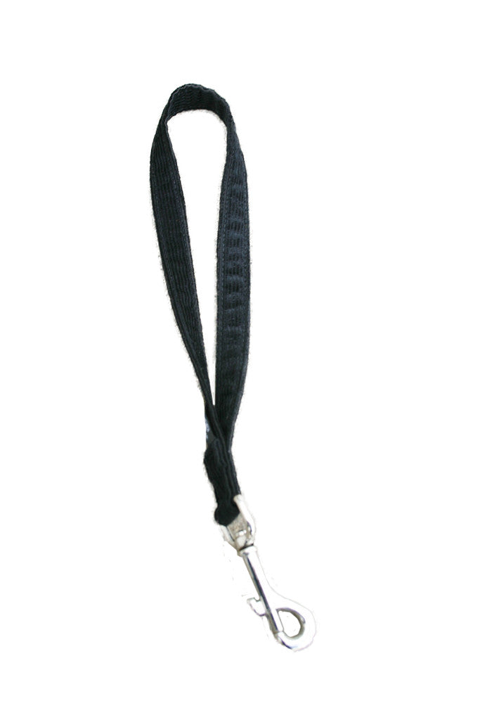 Hemp Dog Short Leash Black Corduroy 14" City Leash
