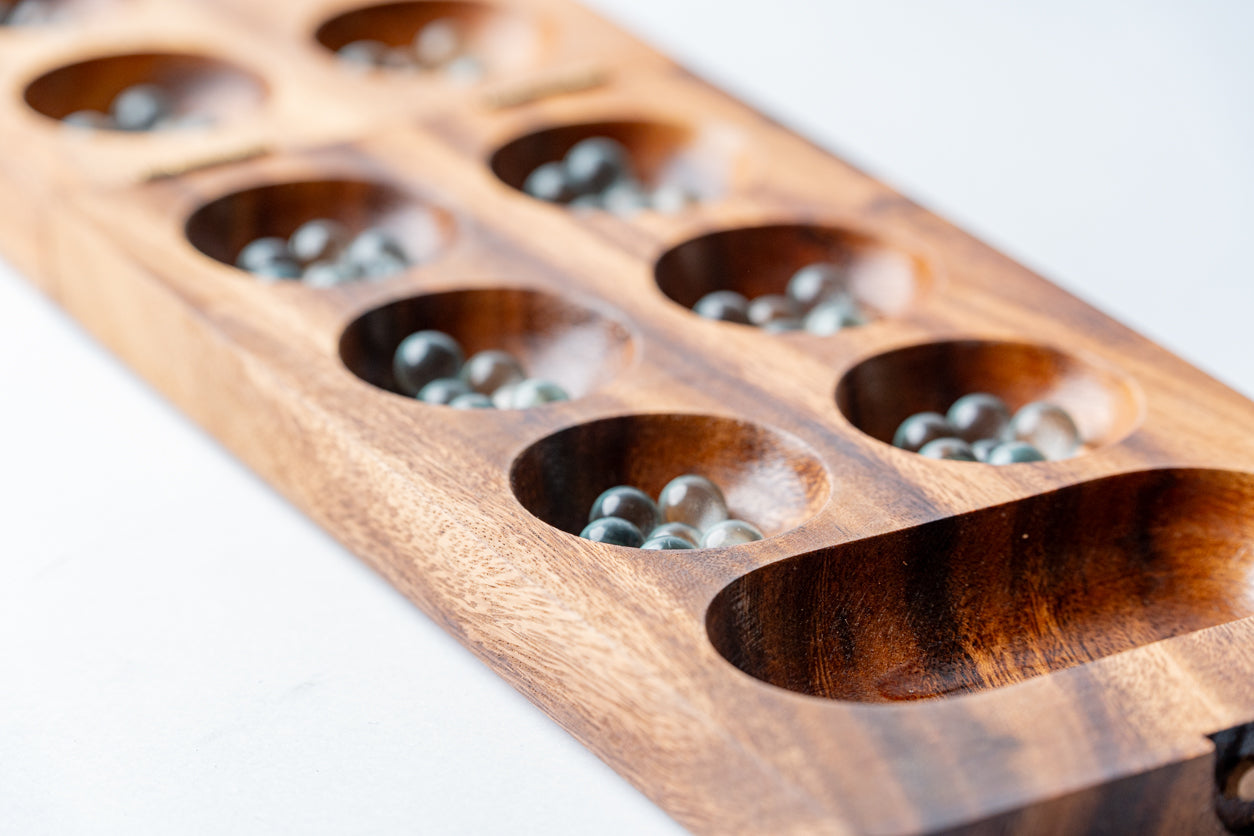 Mancala Mangowood Game Set, Handcrafted Strategy Board Game