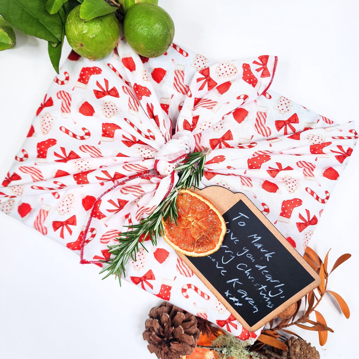Christmas Cookies & Candy Furoshiki Gift Wraps - Set of 4