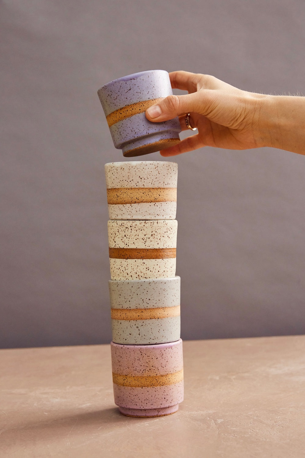 Earth + Element Tiny Cups – Stackable Stoneware Cups (Multi-Color)