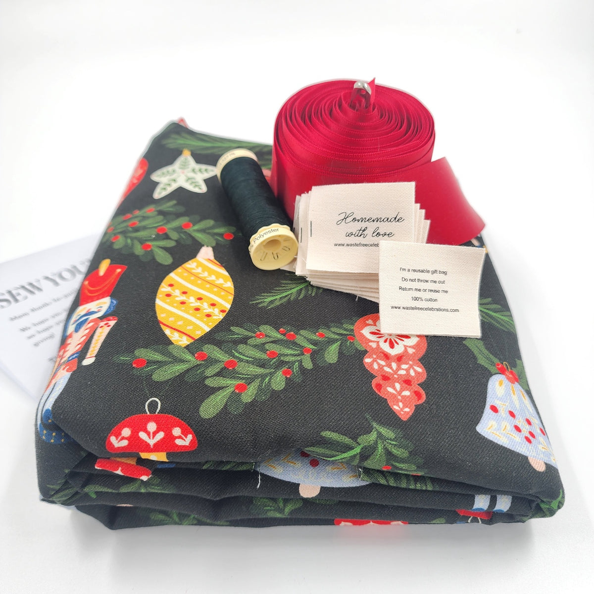 Folk Julepynt Reusable Gift Bag Set