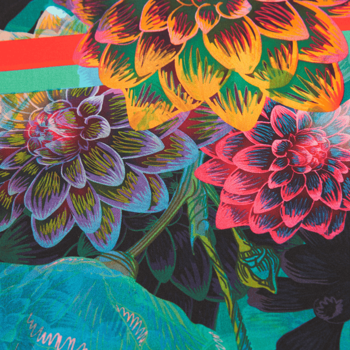 Daisy - 28" Mulberry Silk Furoshiki Gift Wrap by Adam Klassen