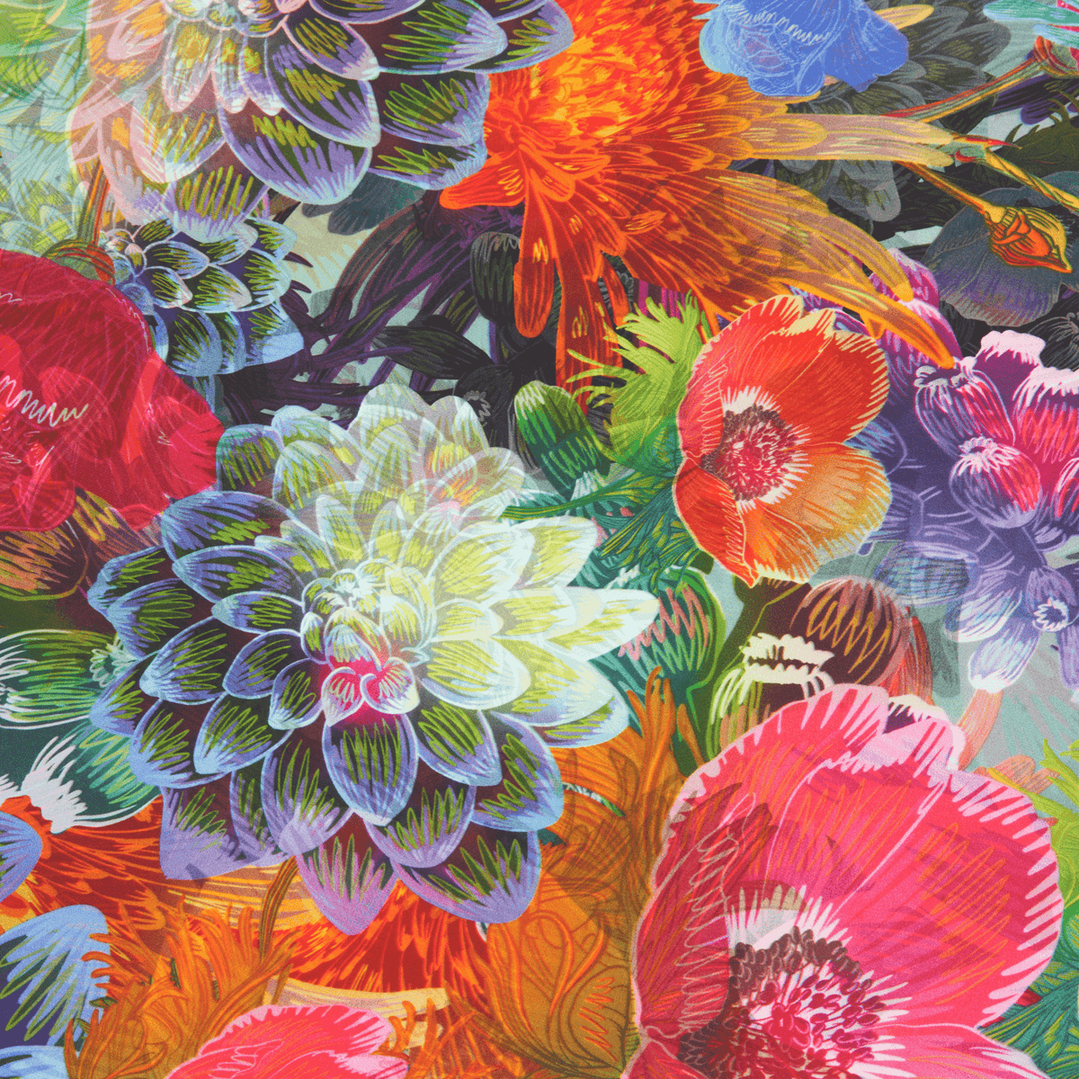 Delilah - 50" Mulberry Silk Furoshiki Gift Wrap by Adam Klassen
