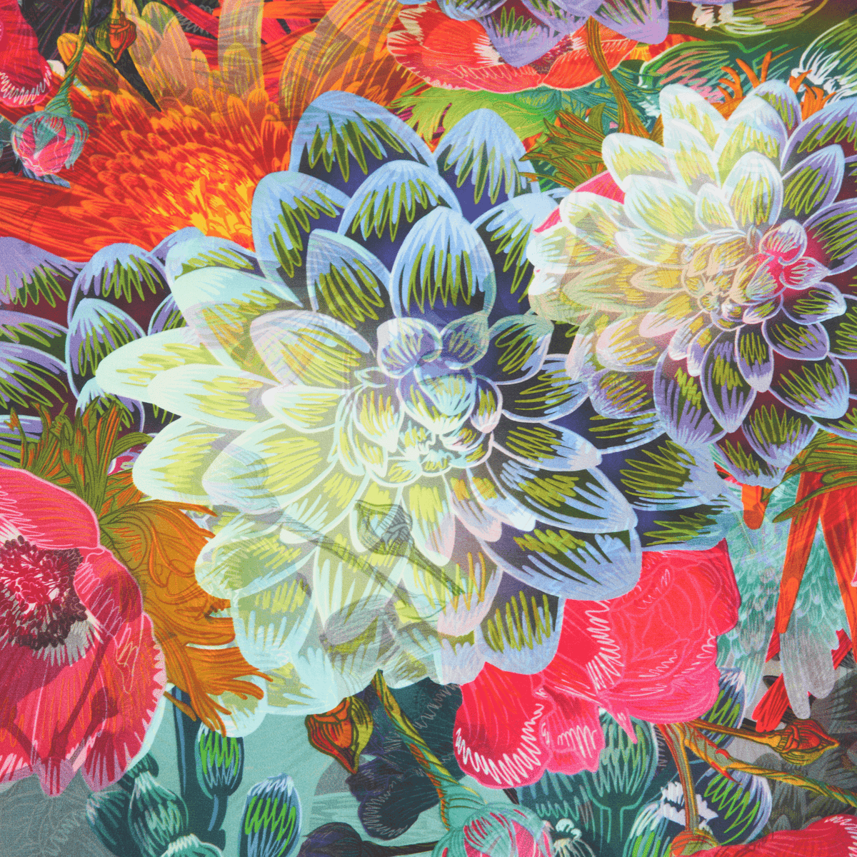 Delilah - 50" Mulberry Silk Furoshiki Gift Wrap by Adam Klassen