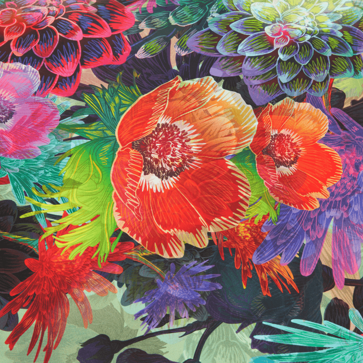 Delilah - 50" Mulberry Silk Furoshiki Gift Wrap by Adam Klassen