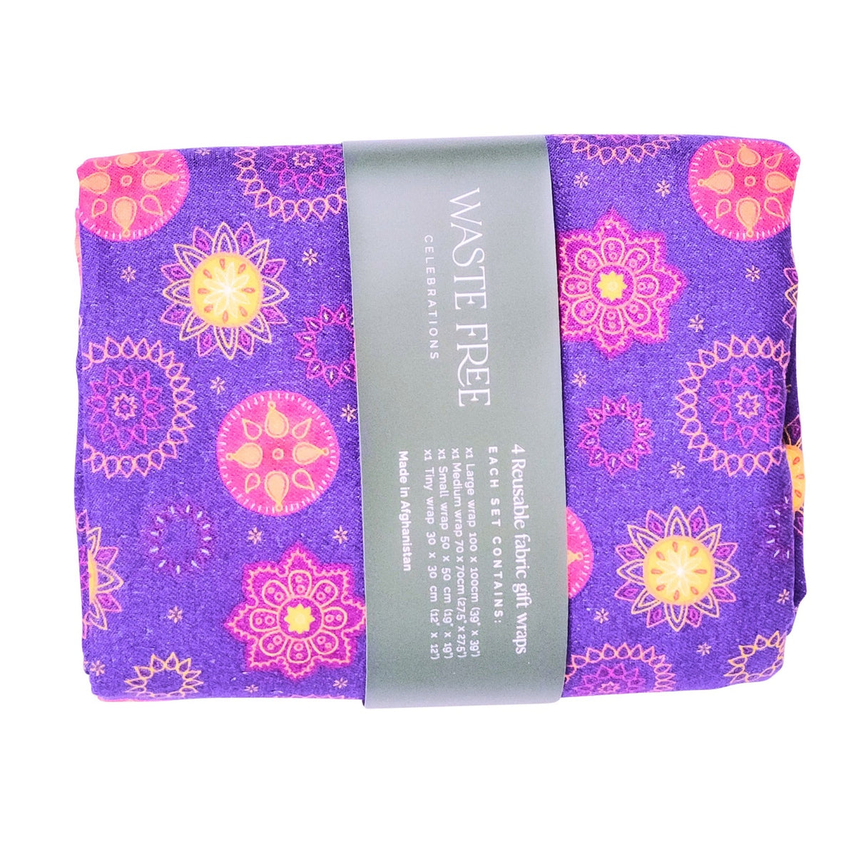 Marigold Mandala Furoshiki Gift Wraps - Set of 4