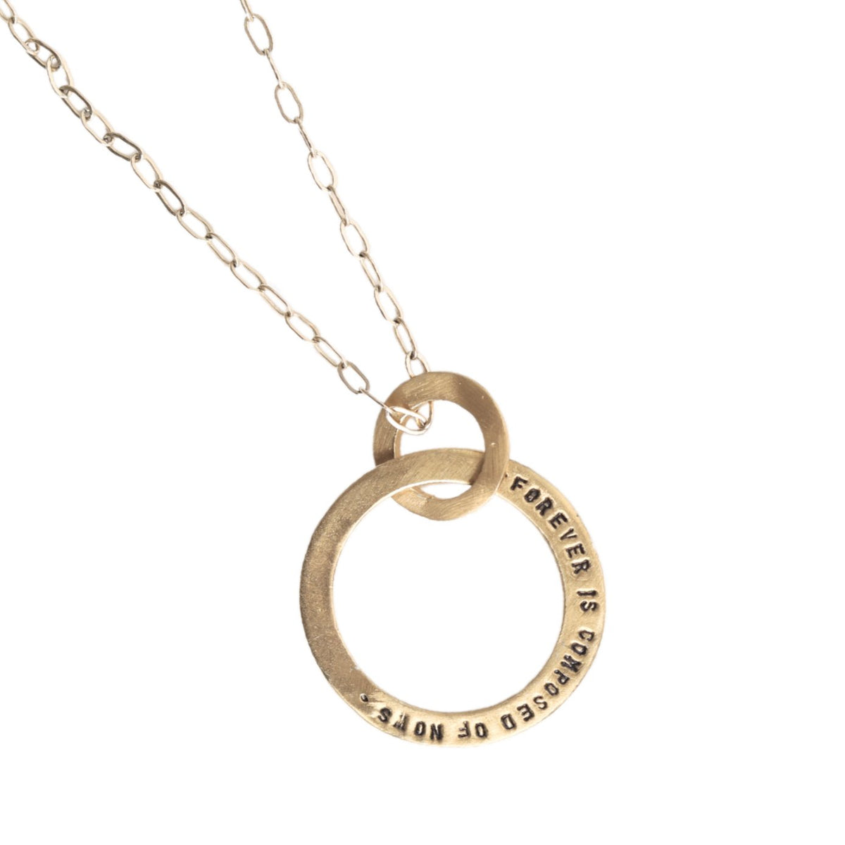 Emily Dickinson "Forever" Message Circle Necklace