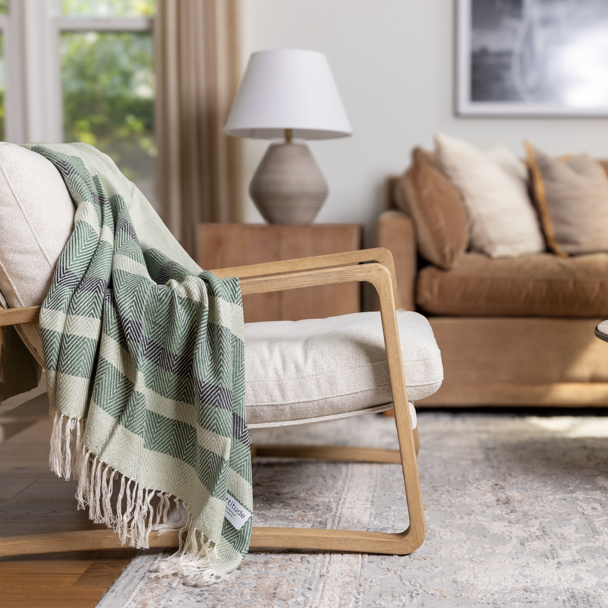 Luxe Bamboo Stripe Throw Blanket