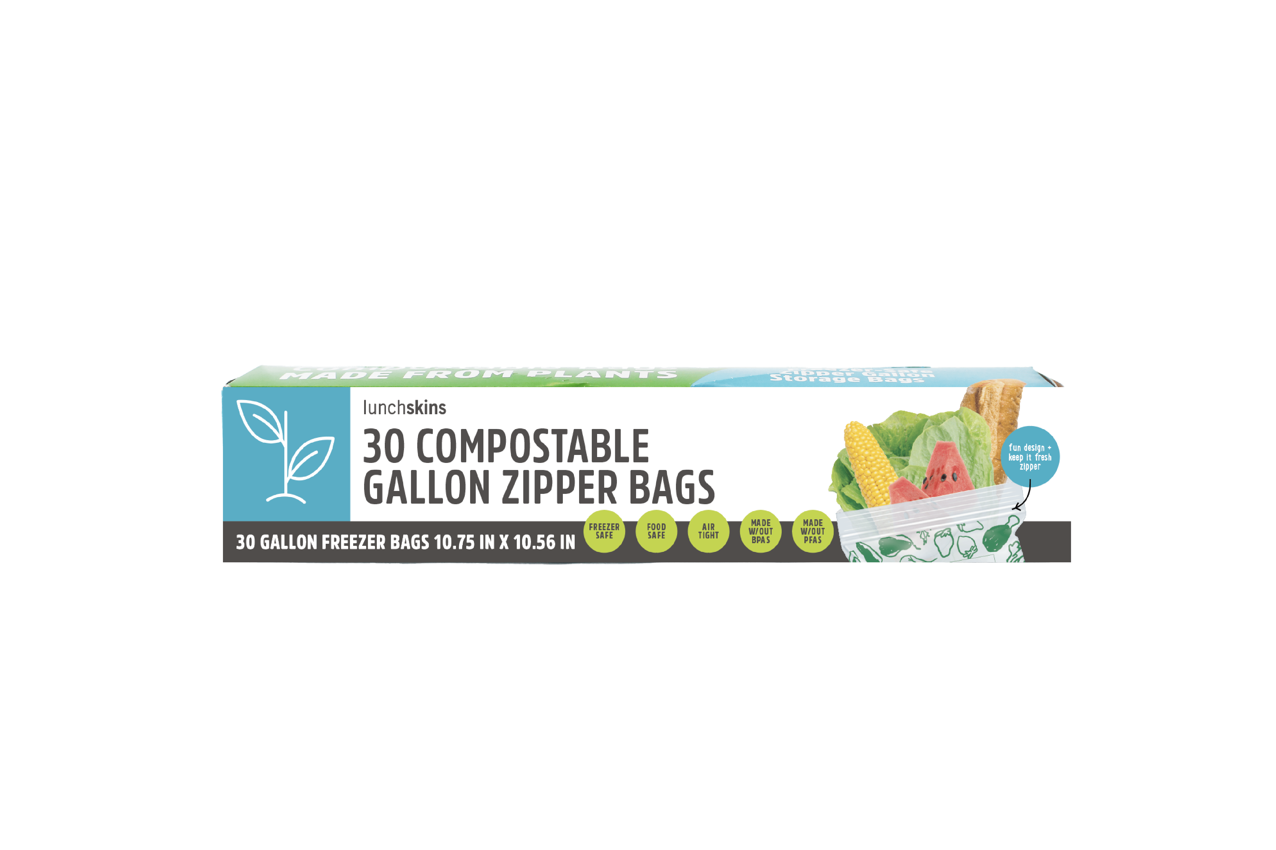 Ziptop Compostable Freezer-Safe Gallon Storage Bags
