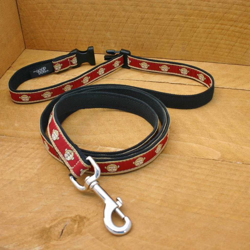 Hemp Dog Leash 6' Click n' Go with clasp Garnet Monkey