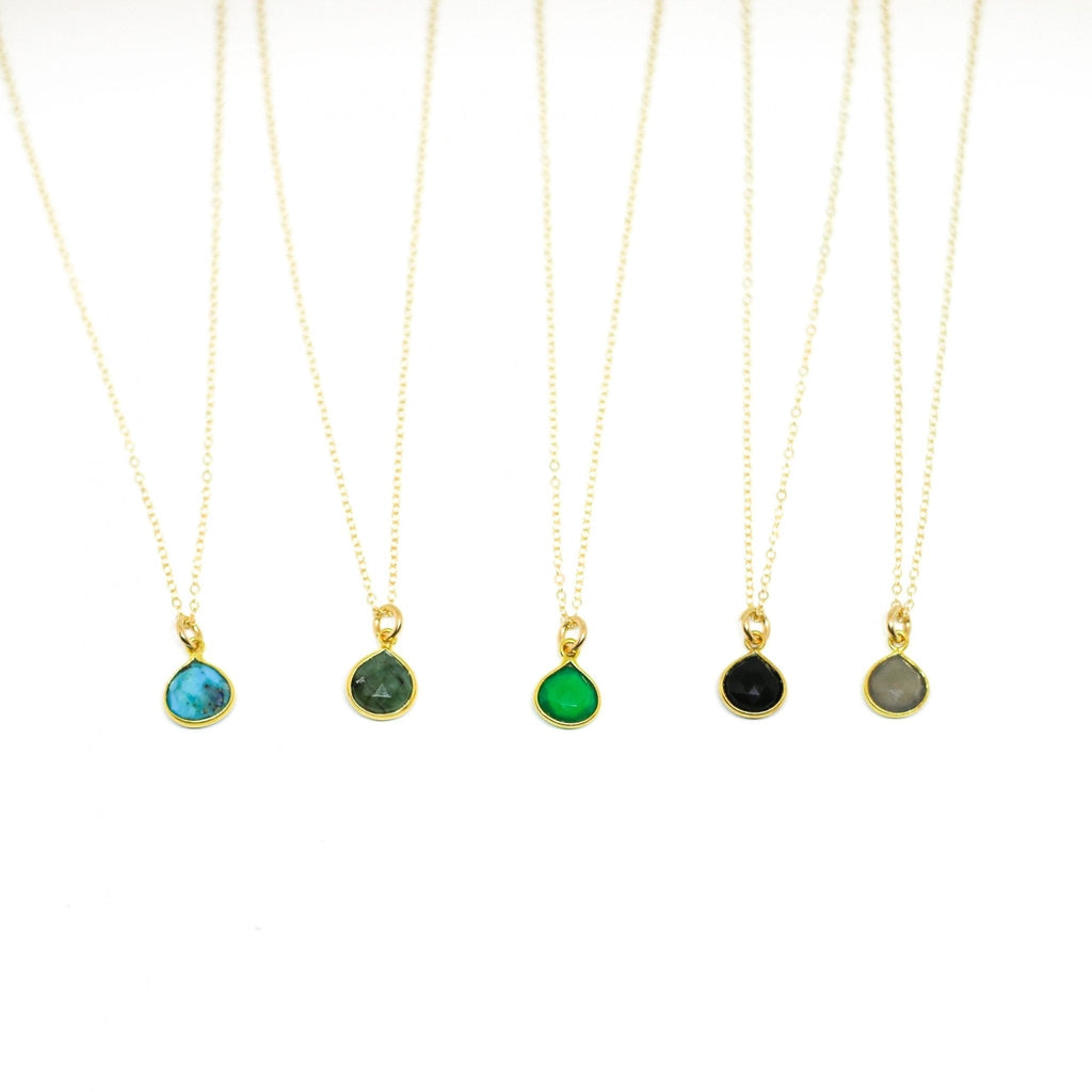 Gemstone Drop Necklaces | Chocolate and Steel