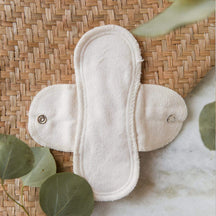GladRags White Reusable Pantyliner - Reusable Period Pad, 100% Cotton, Handmade, Single Pad