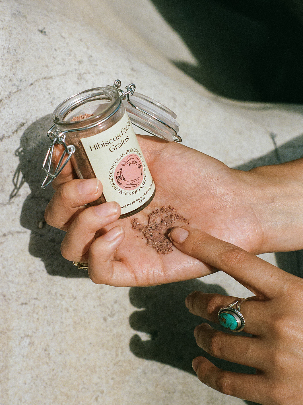 Hibiscus Facial Grains - Plastic Free Face Scrub, Mask, & Cleanser, All Skin Types