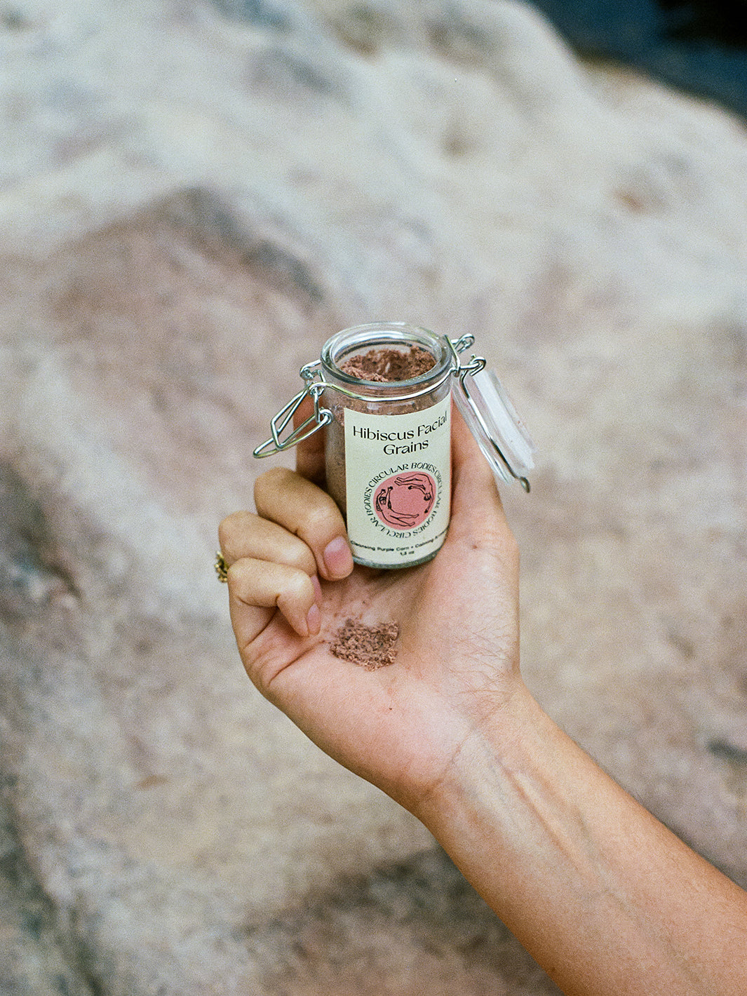 Hibiscus Facial Grains - Plastic Free Face Scrub, Mask, & Cleanser, All Skin Types