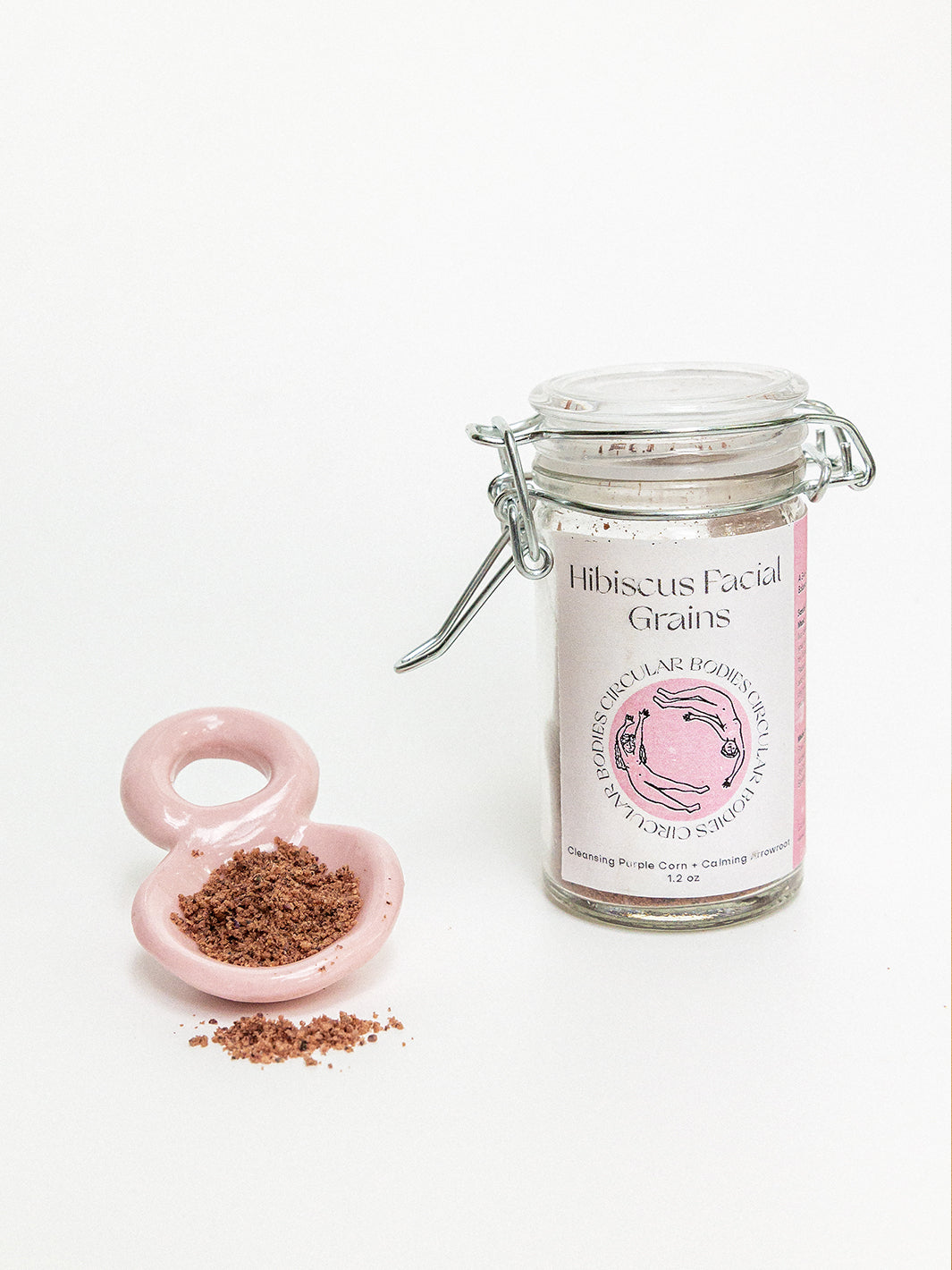 Hibiscus Facial Grains - Plastic Free Face Scrub, Mask, & Cleanser, All Skin Types