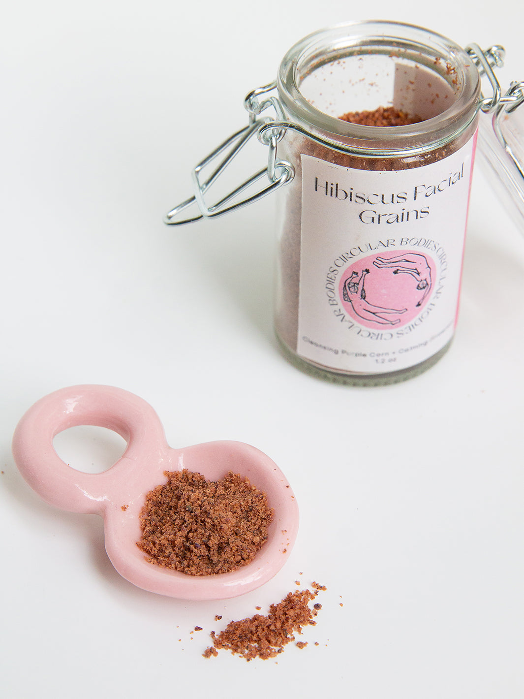 Hibiscus Facial Grains - Plastic Free Face Scrub, Mask, & Cleanser, All Skin Types