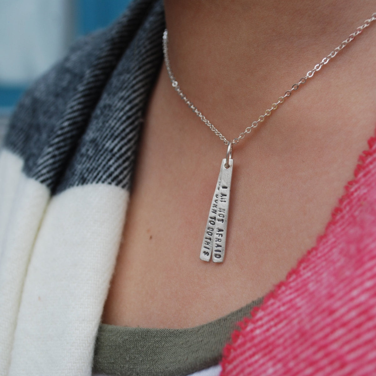 I am not afraid. I was born to do this -Joan of arc quote necklace