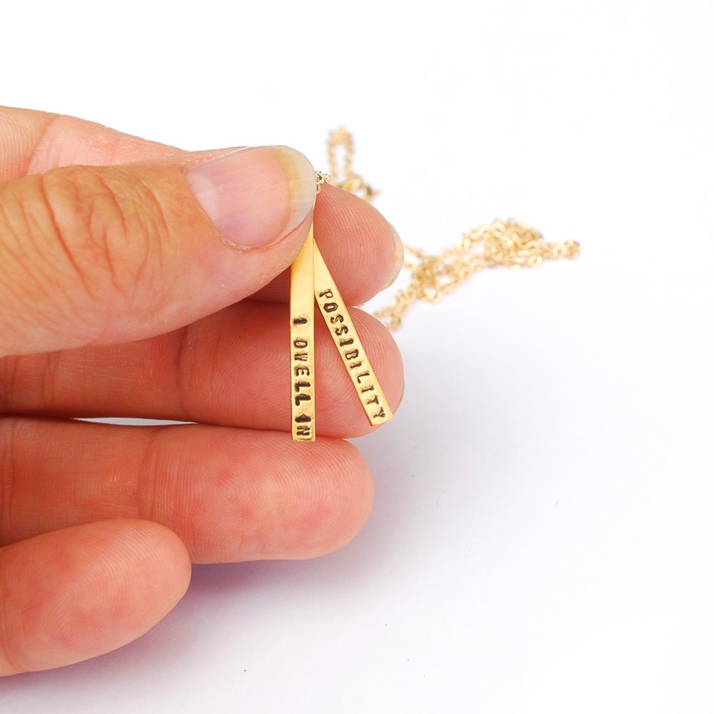 I Dwell in Possibility - Emily Dickinson quote necklace