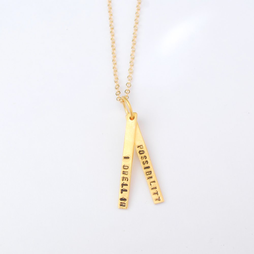 I Dwell in Possibility - Emily Dickinson quote necklace