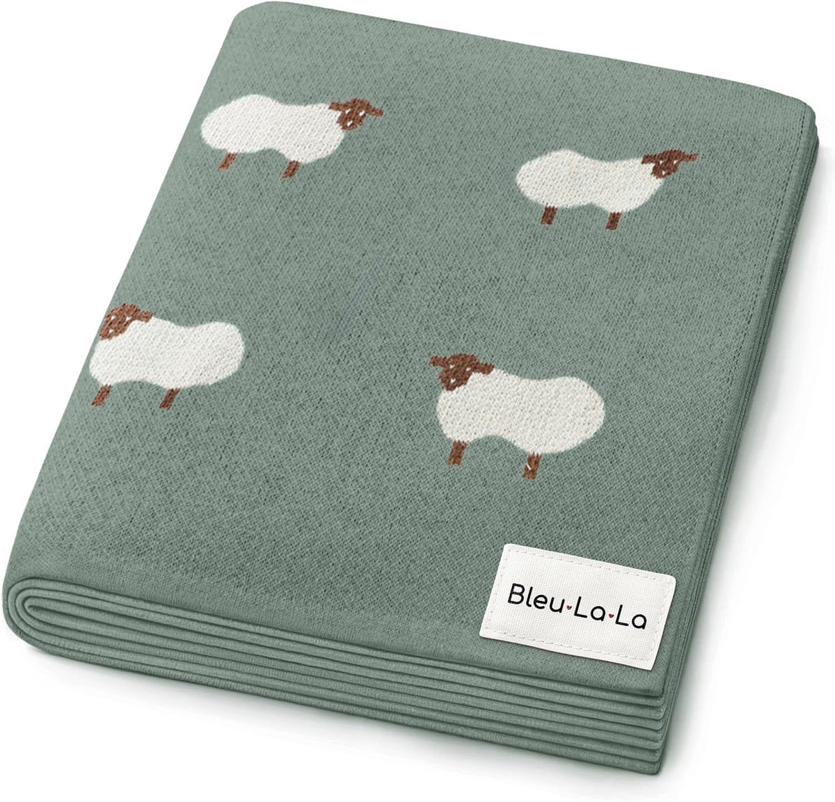 Sheep Cotton Knit Baby Blanket