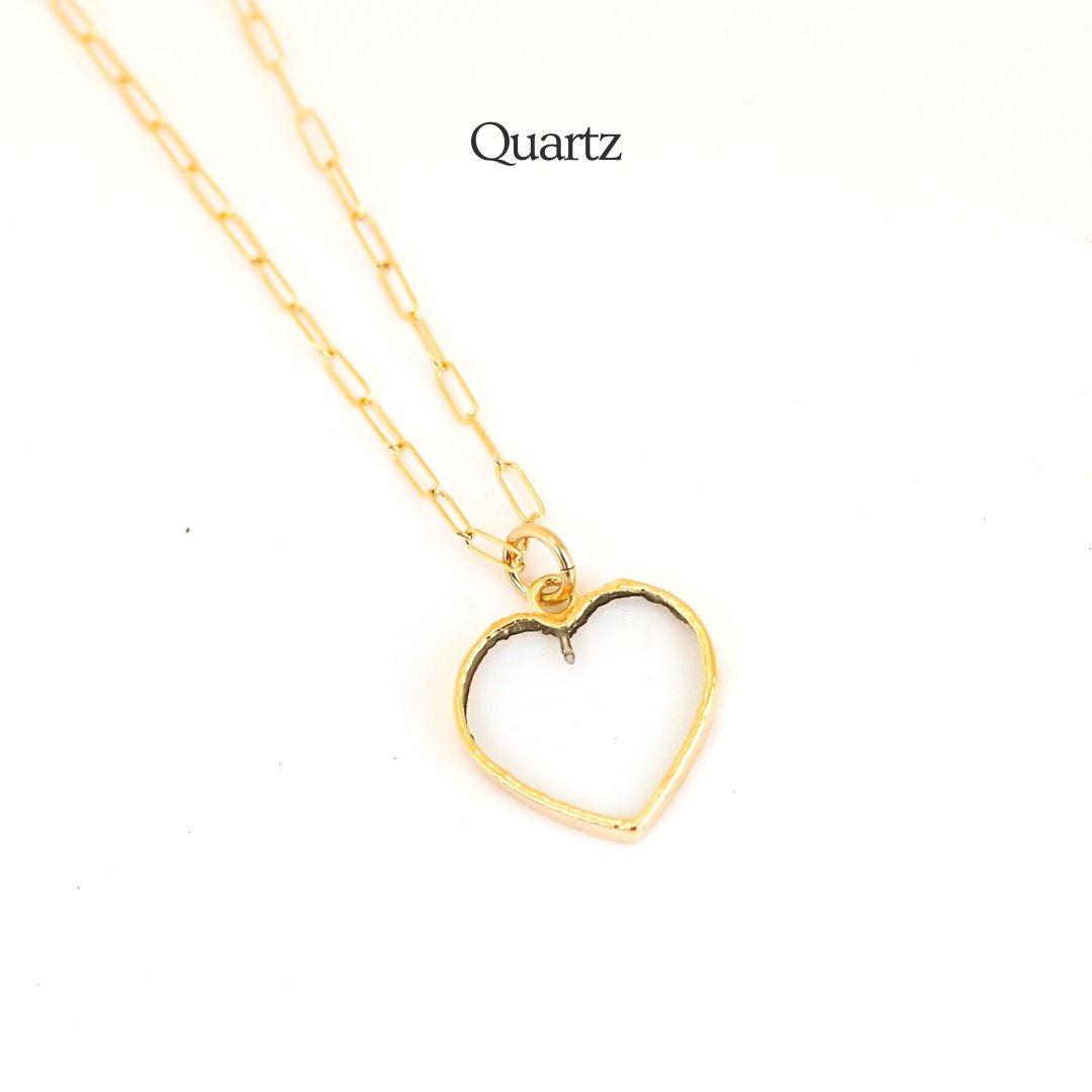 Isla Gemstone Heart Necklace Birthstone Jewelry 14K Gold Fill Chain