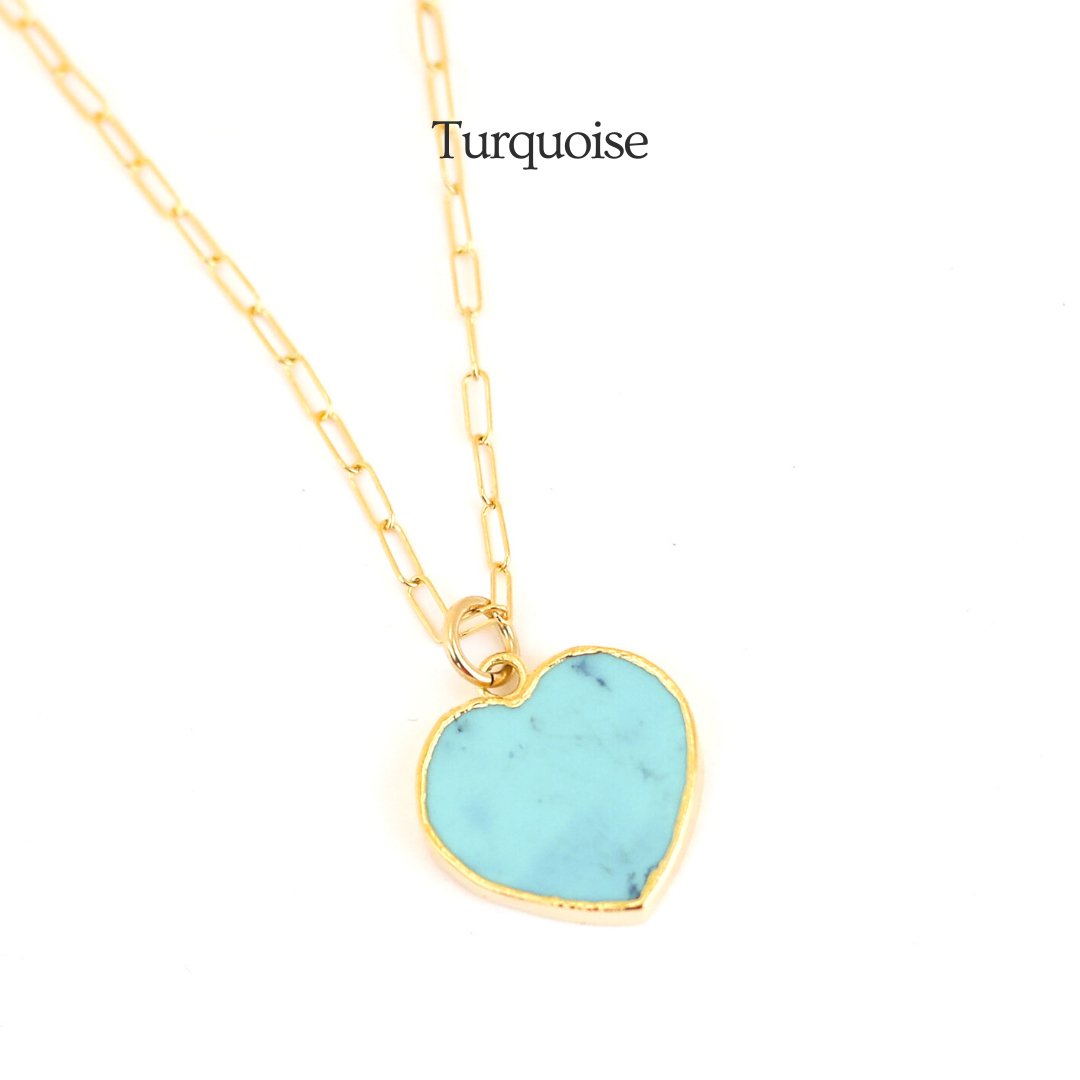 Isla Gemstone Heart Necklace Birthstone Jewelry 14K Gold Fill Chain