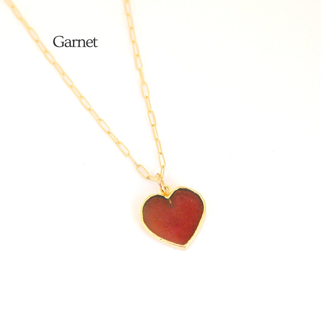 Isla Gemstone Heart Necklace Birthstone Jewelry 14K Gold Fill Chain