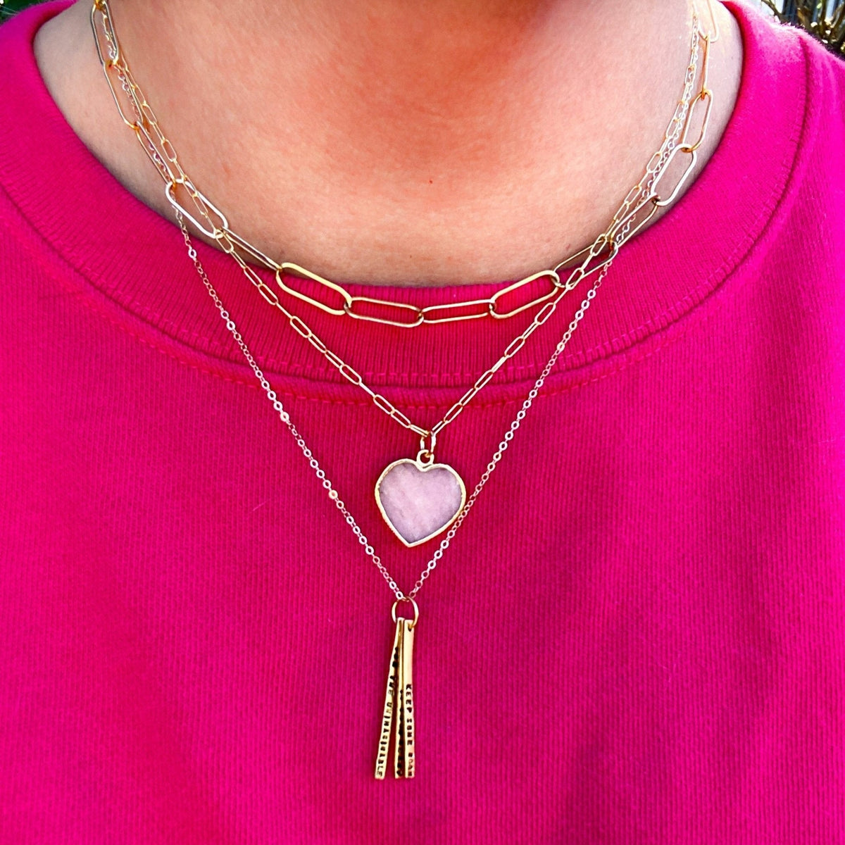 Isla Gemstone Heart Necklace Birthstone Jewelry 14K Gold Fill Chain