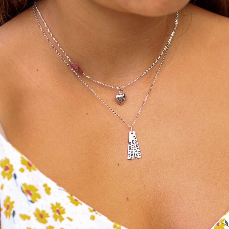 It Takes Courage to Grow Up and Become Who You Really Are -EE Cummings Quote Necklace