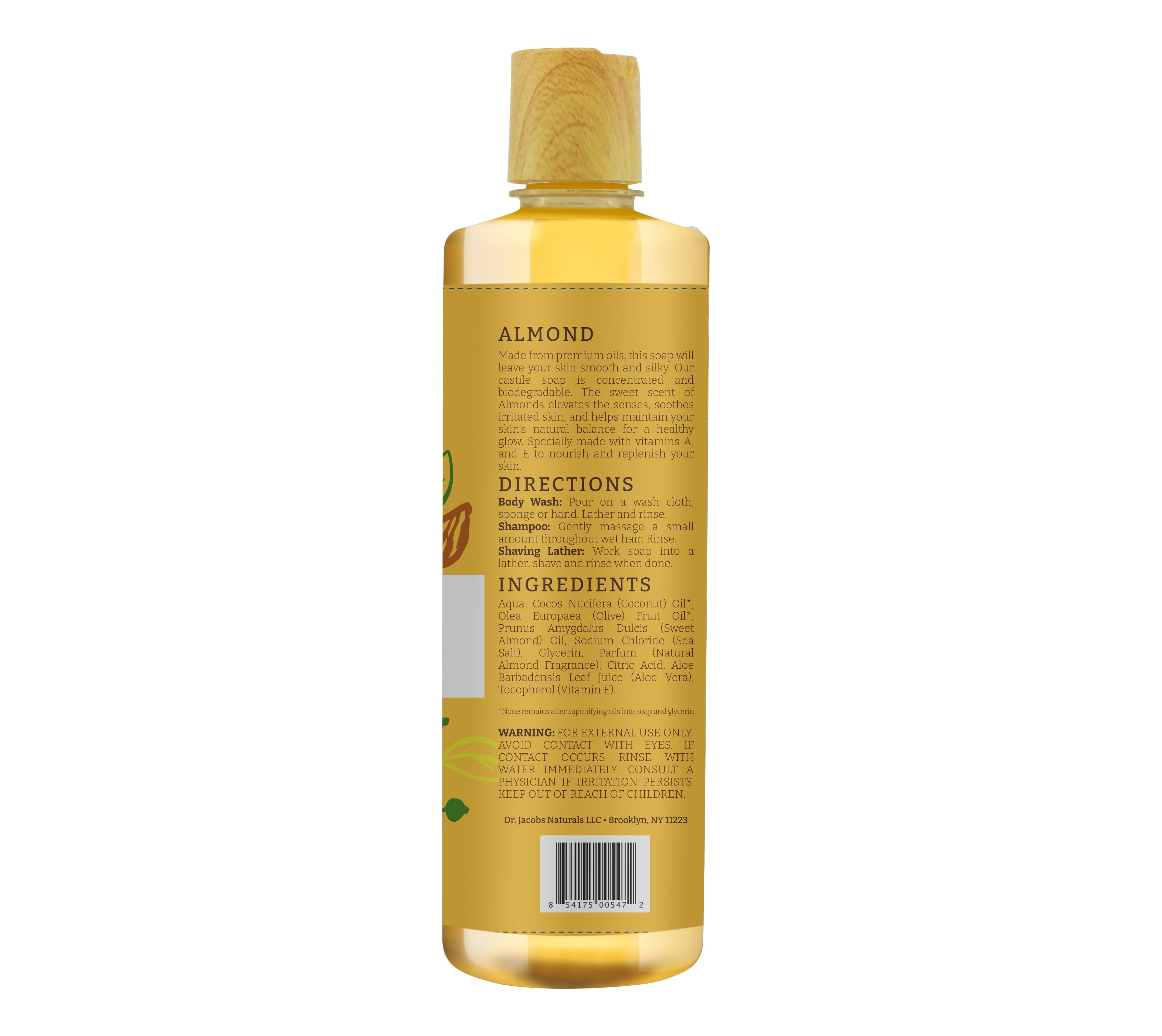 Dr. Jacobs Naturals Almond Castile Body Wash