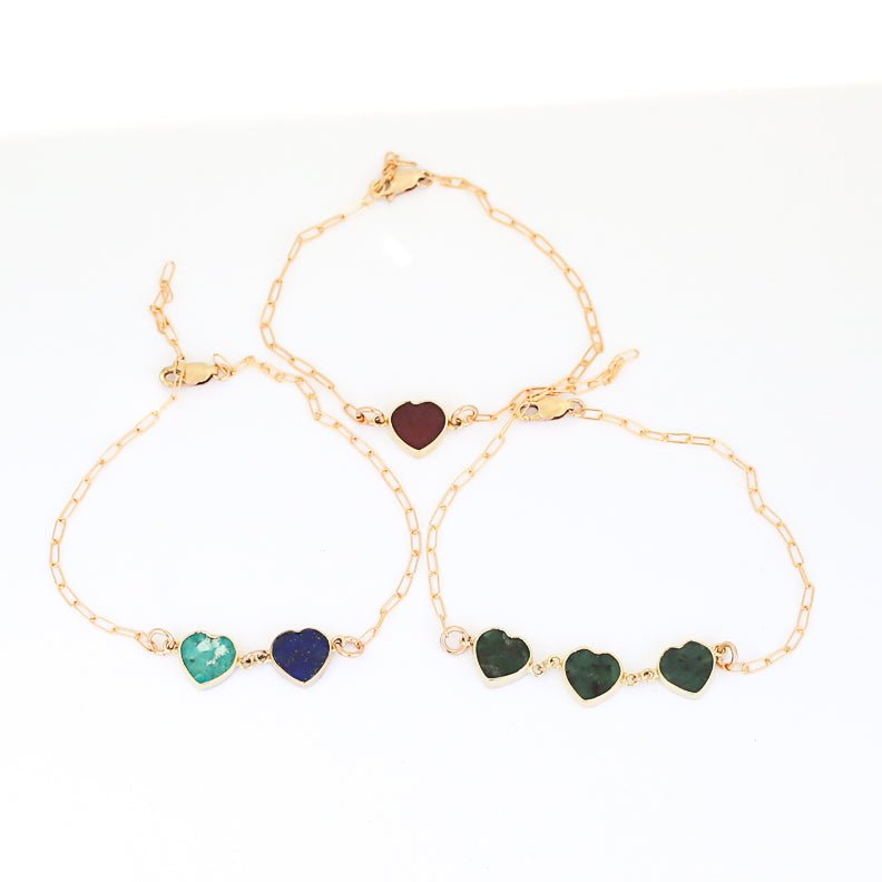 Mia Gemstone Birthstone Heart Bracelet