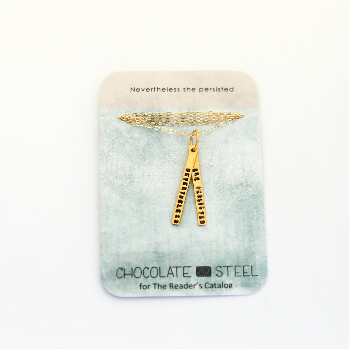 Nevertheless She Persisted - quote necklace