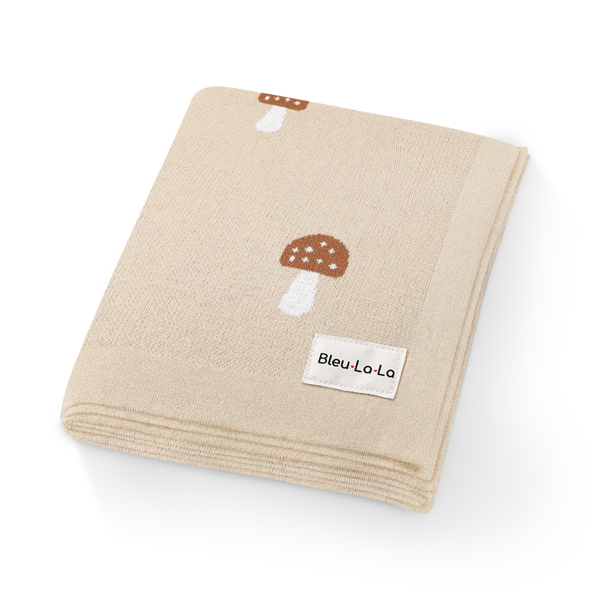 Mushroom Cotton Knit Baby Blanket