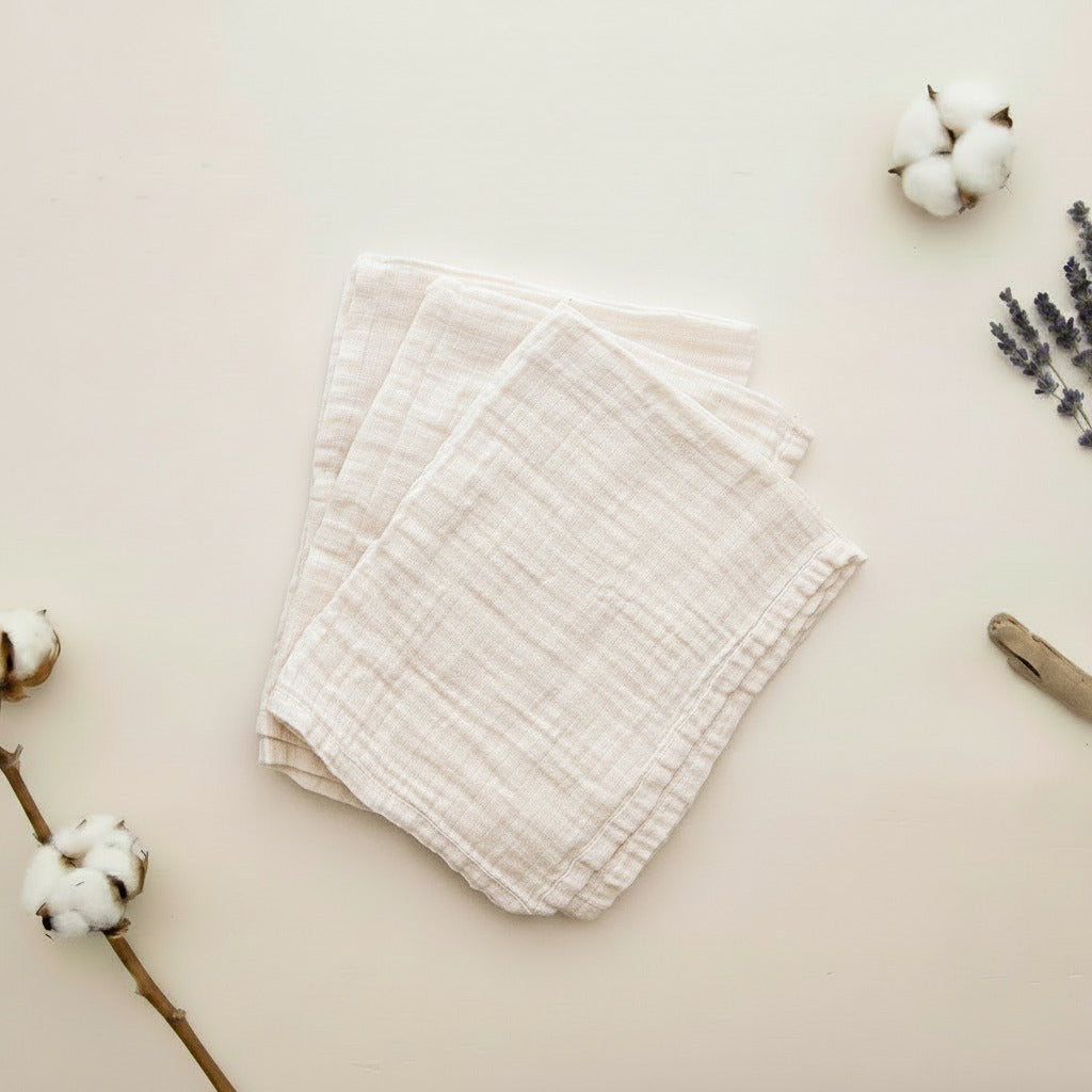 Organic Cotton Muslin Squares - 3pk