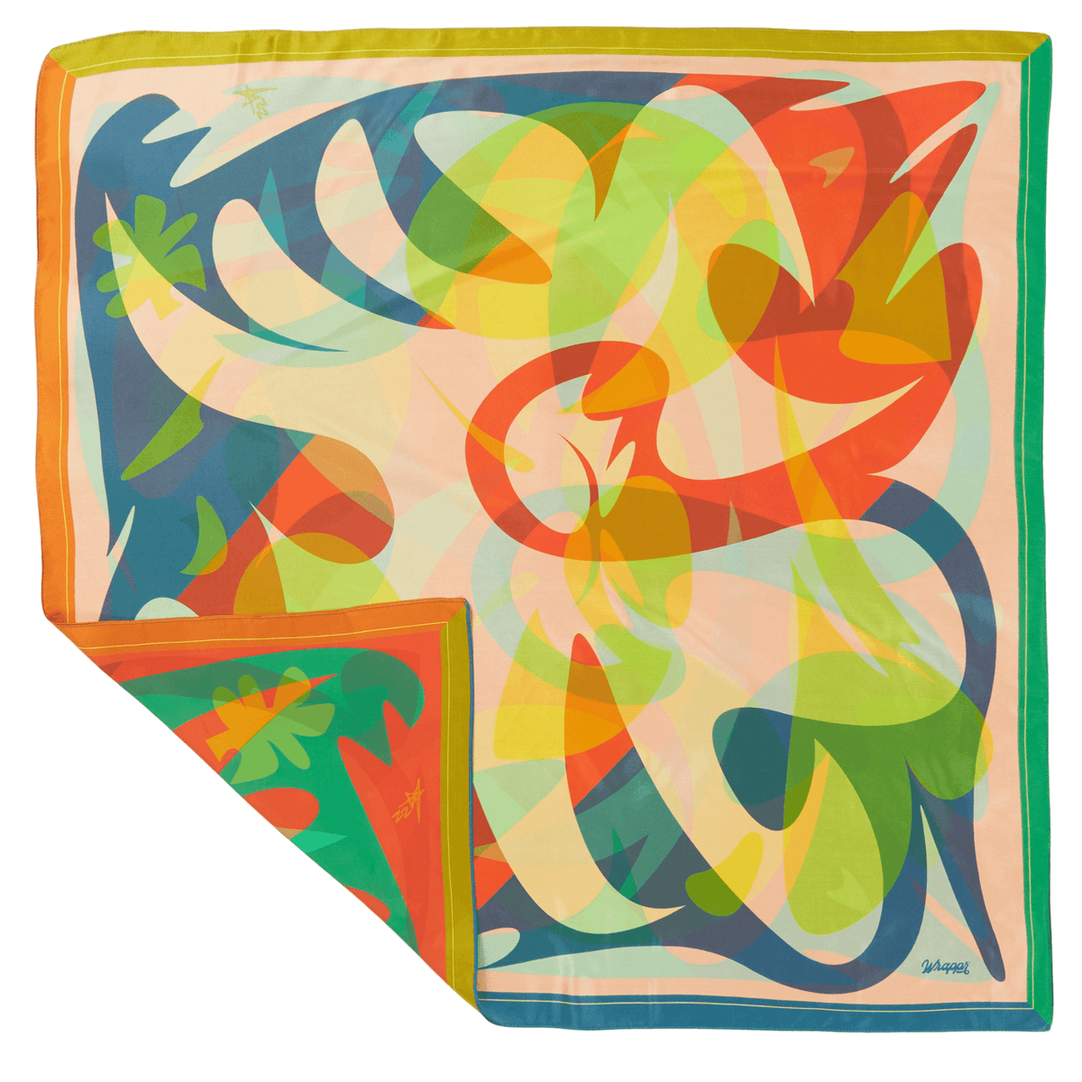Patient Fire - 35" Mulberry SIlk Furoshiki Gift Wrap by Essery Waller