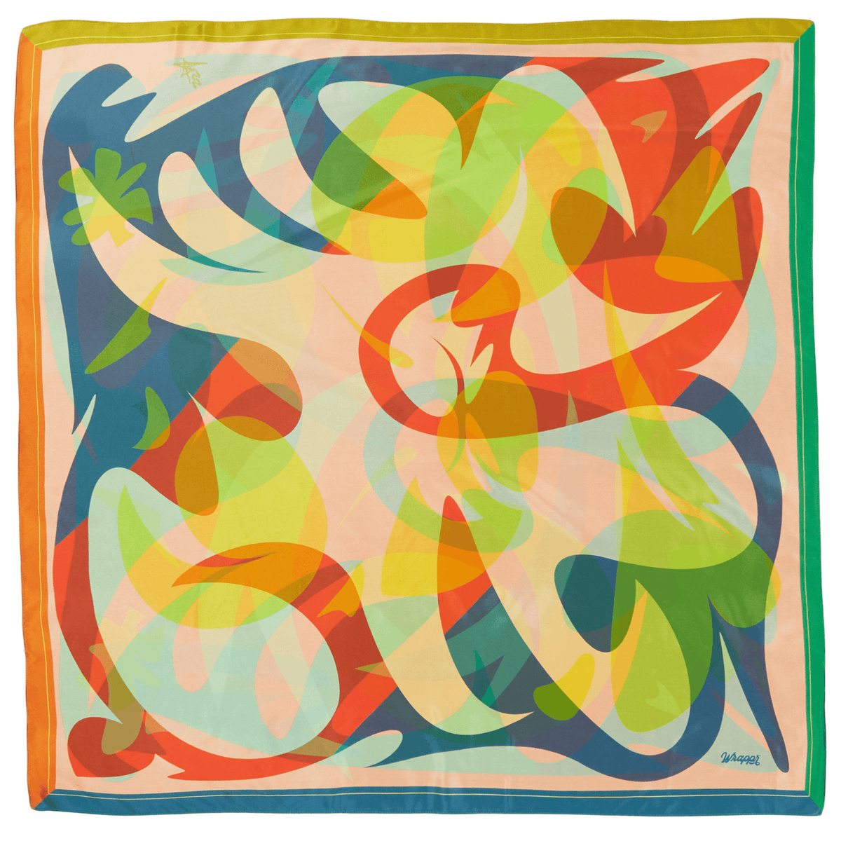 Patient Fire - 35" Mulberry SIlk Furoshiki Gift Wrap by Essery Waller