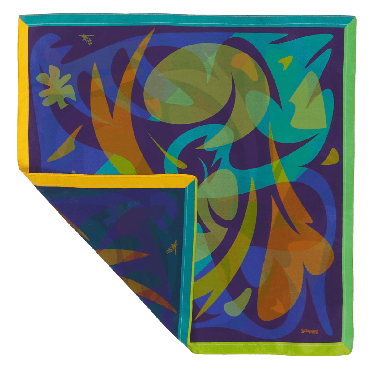 Patient Shadow - 18" Mulberry Silk Furoshiki Wrap by Essery Waller