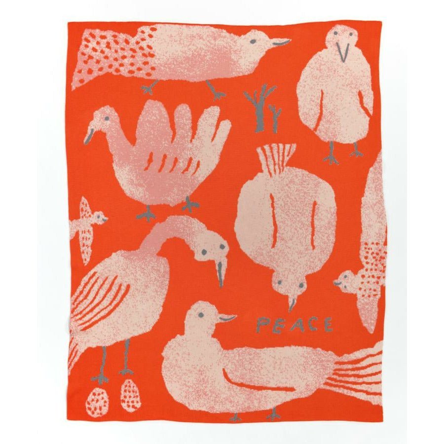 Biquette Peace Knit Blanket - Artist Collection
