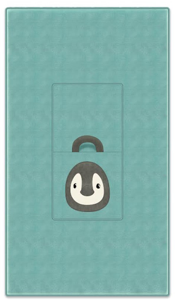 Plush Penguin case with attached blanket inside