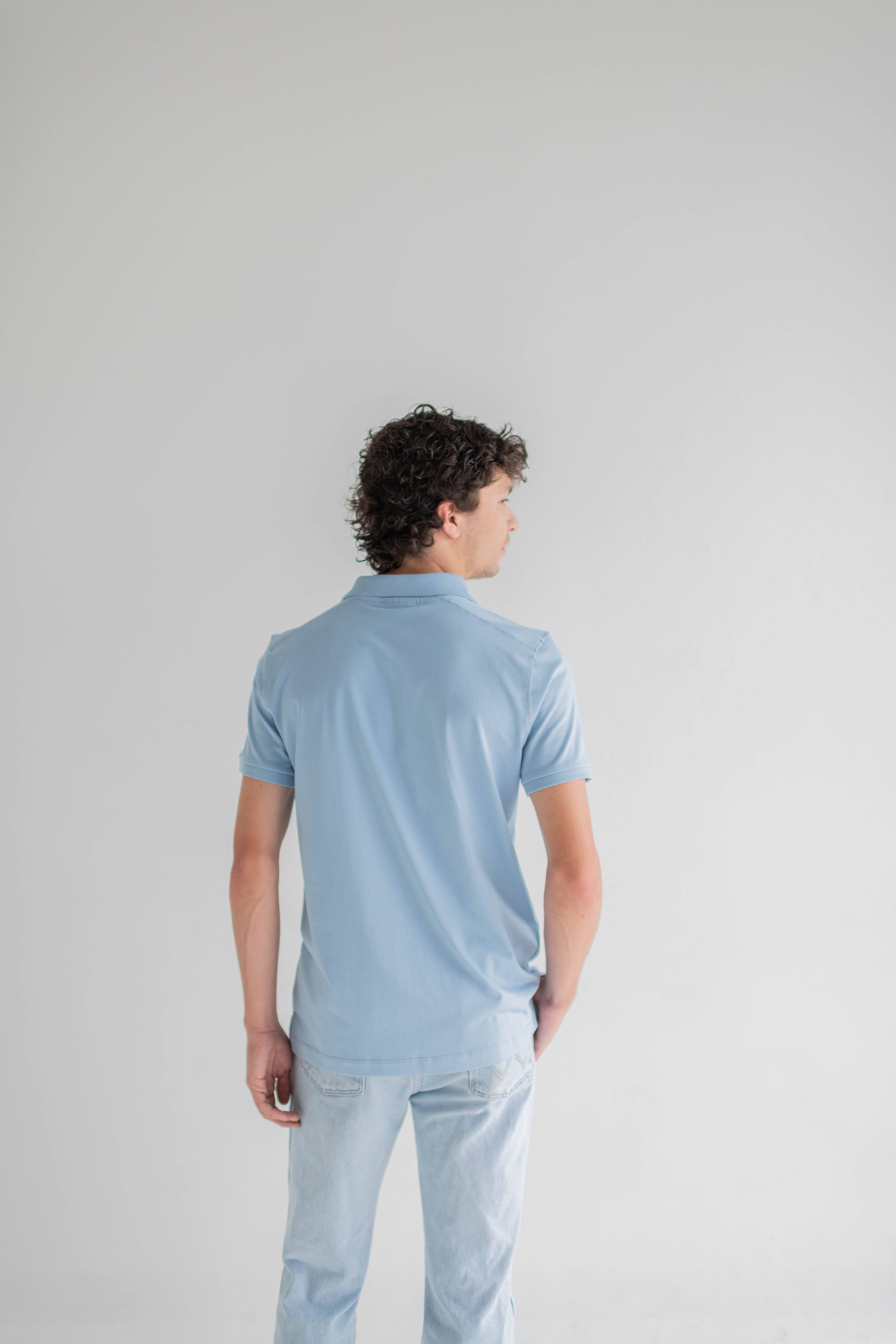 Everyday Polo – Organic Cotton, Sustainable & Breathable in Glacier Blue